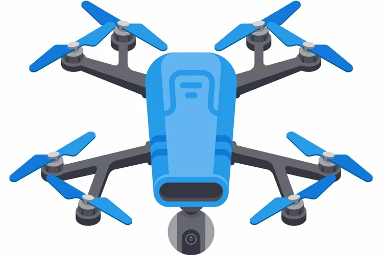 3d isometric drone, Remote control flying copter with camera
