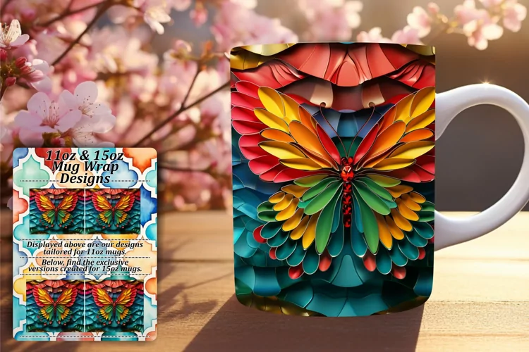 Colorful Butterfly Wonderland: Spring Mug Wrap