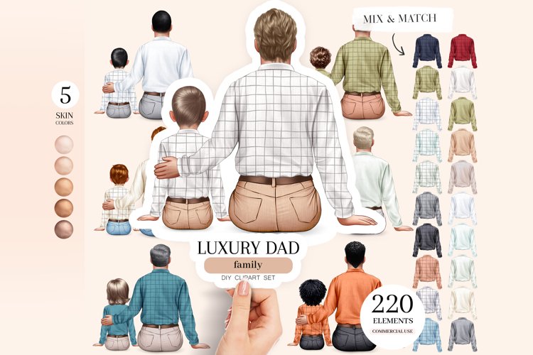 Luxury Dad Clipart, Father Son Clipart, Dad Clipart