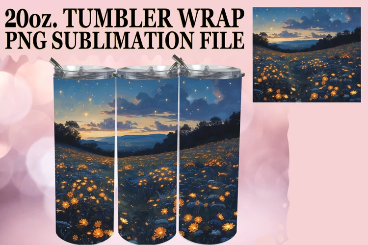 Radiant Meadow of Flowers Tumbler Sublimation Wrap