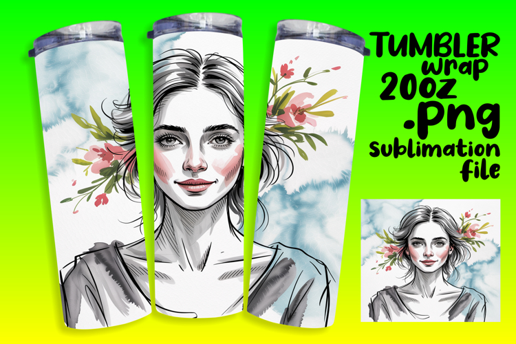 CUSTOM PNG Tumbler Design 20oz , Beauty Woman