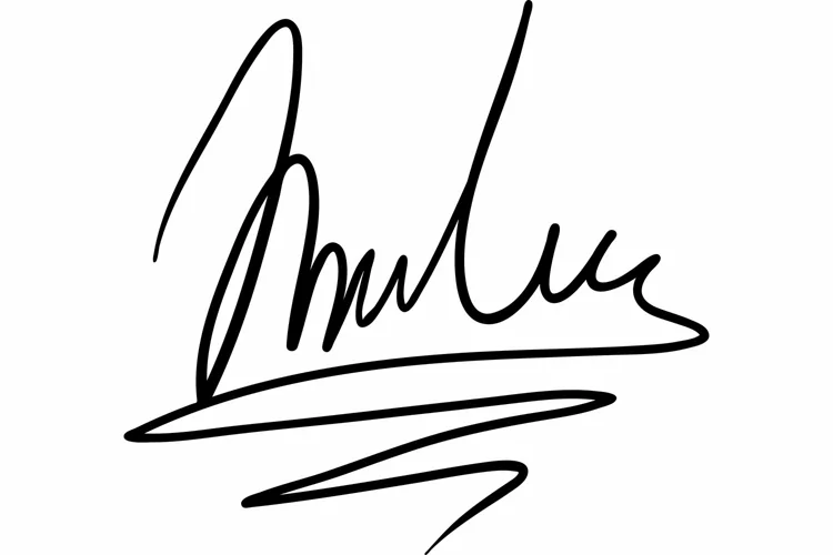 Handwritten signature for documents. Unique autograph svg