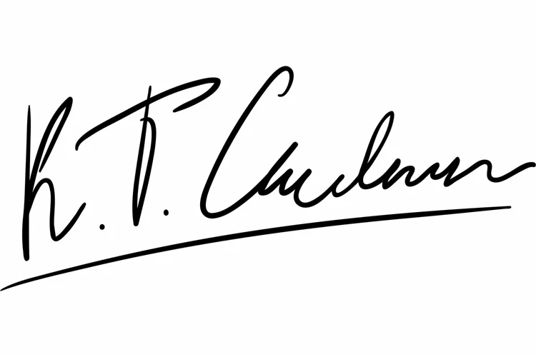 Handwritten signature for documents. Unique autograph svg