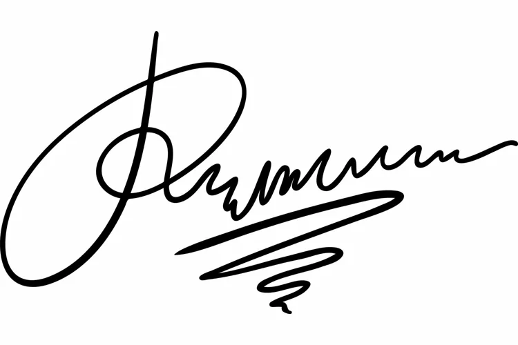 Handwritten signature for documents. Unique autograph svg