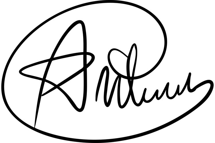 Handwritten signature for documents. Unique autograph svg example image 1
