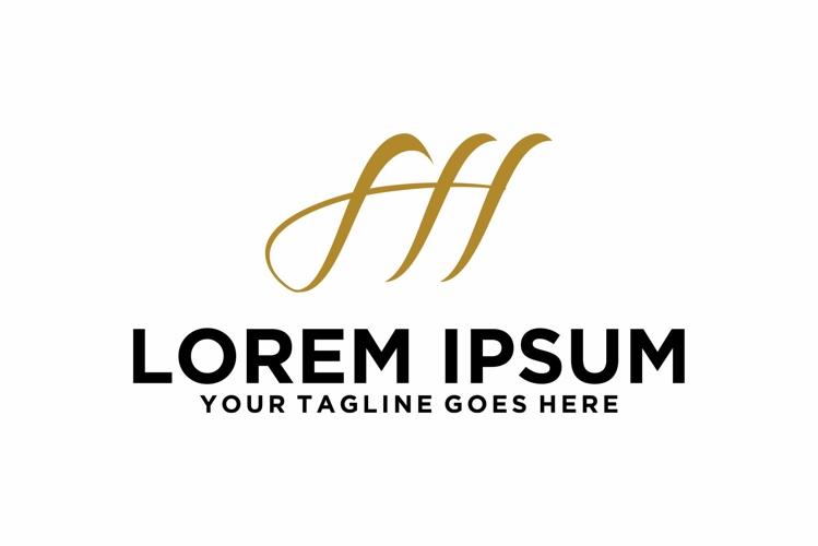 Luxury letter f and h logo design