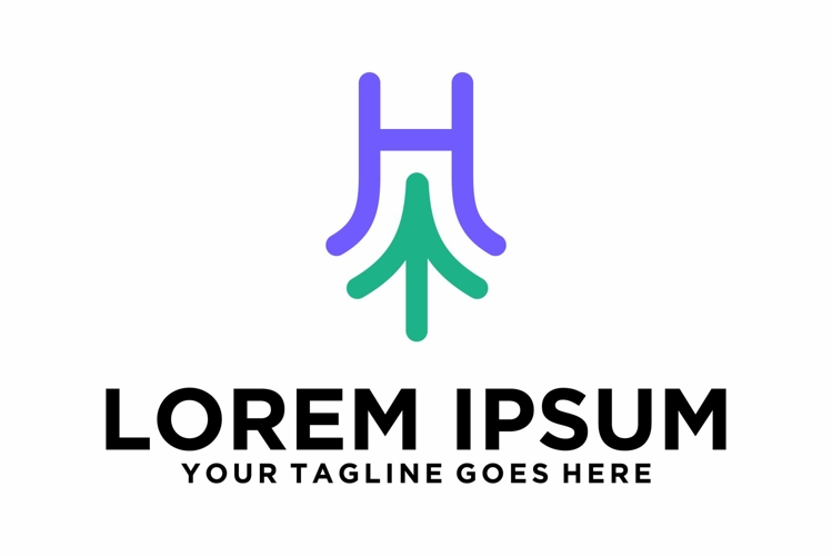 letter H pine logo design