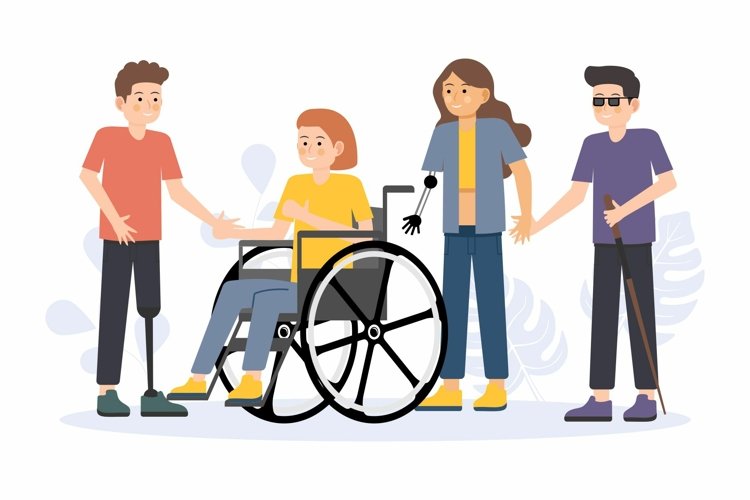 Inclusive with Disabilities flat concept