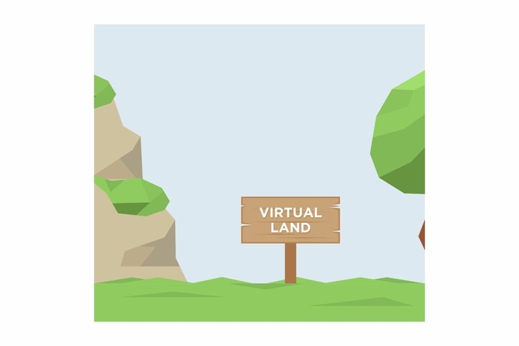 Metaverse Decentralized Virtual Land flat design