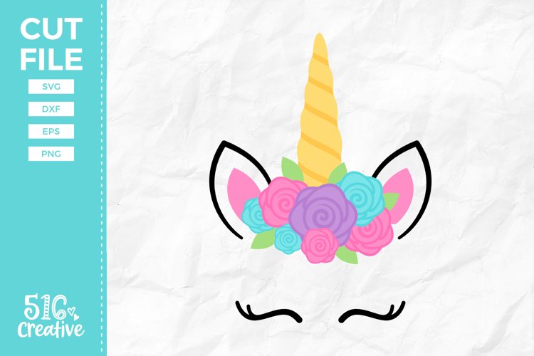 Unicorn Face SVG DXF EPS PNG example image 1