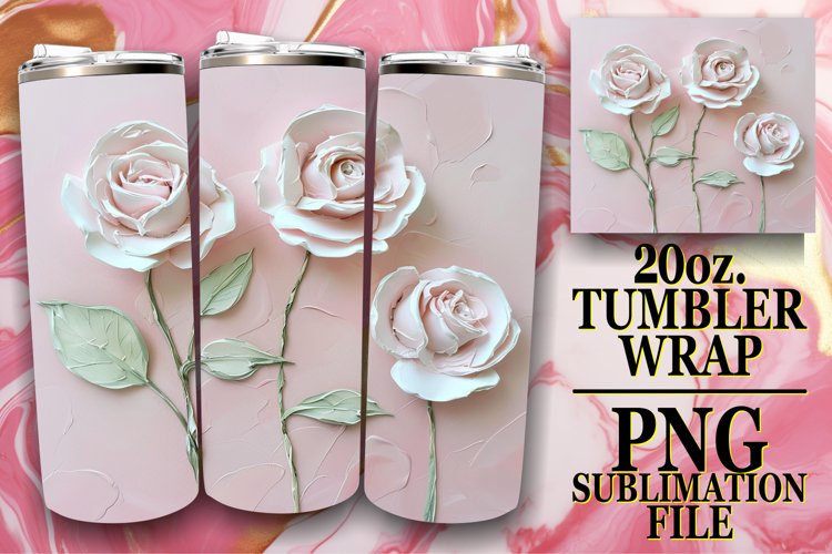 White Flower Serenity: Sublimation 20oz Tumbler