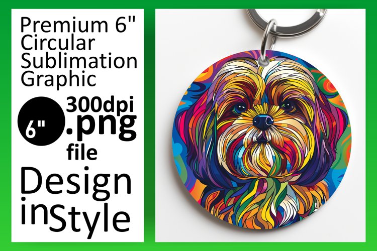 Creative and Bold Dog Round Design Keychain