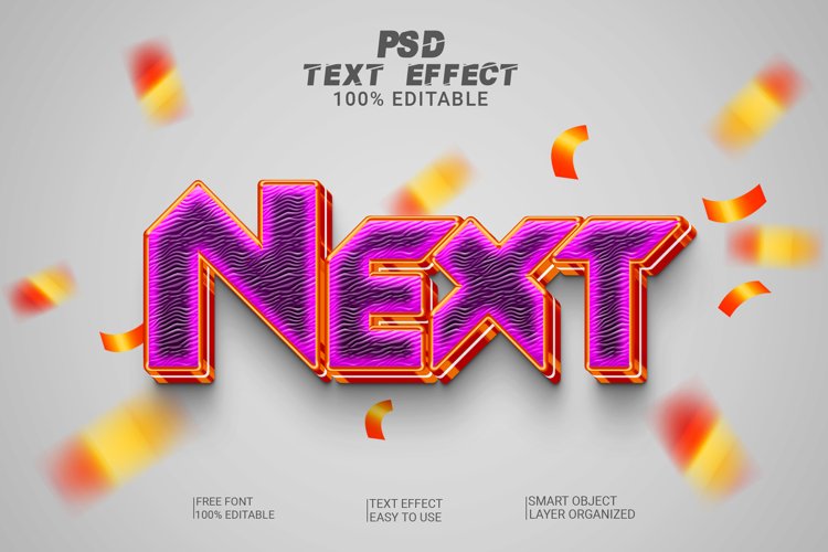 PSD Next 3d text effect style