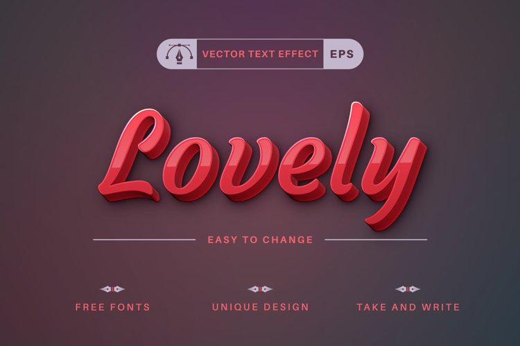 Lovely - Editable Text Effect, Font Style example image 1