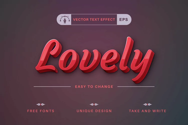 Lovely - Editable Text Effect, Font Style