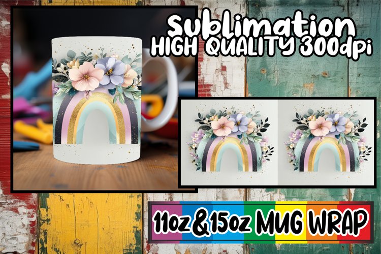Dreamy vibes 11oz 15oz sublimation wrap, Flower