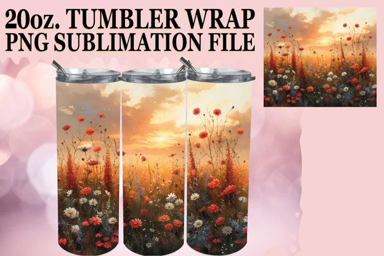 Elegant Springtime Meadow of Flowers Tumbler Wrap