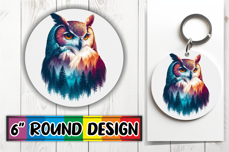 Bright Circle Keychain Design PNG, Animals Art