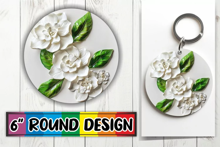Blossom Elegance: 3D Circle Design Sublimation