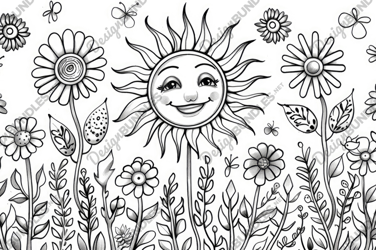 Flower Doodles Background Wallpaper example image 1