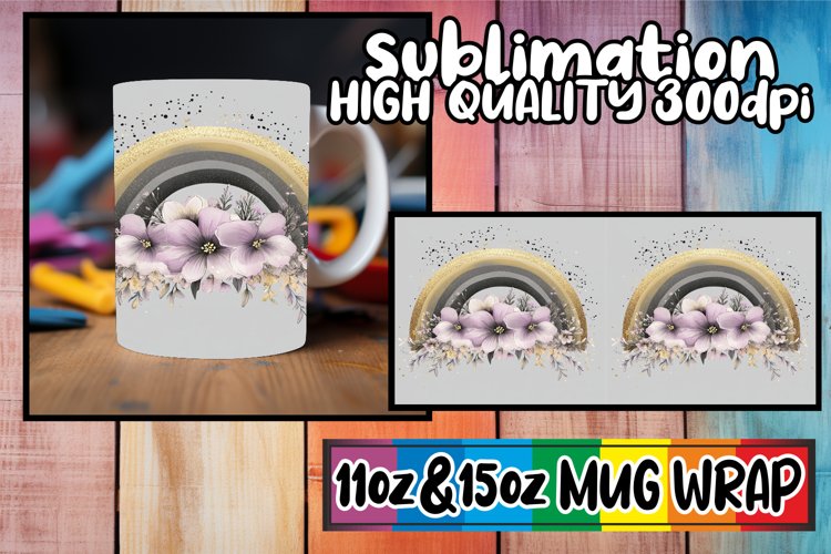 Serene moments 11oz 15oz sublimation wrap, Flower