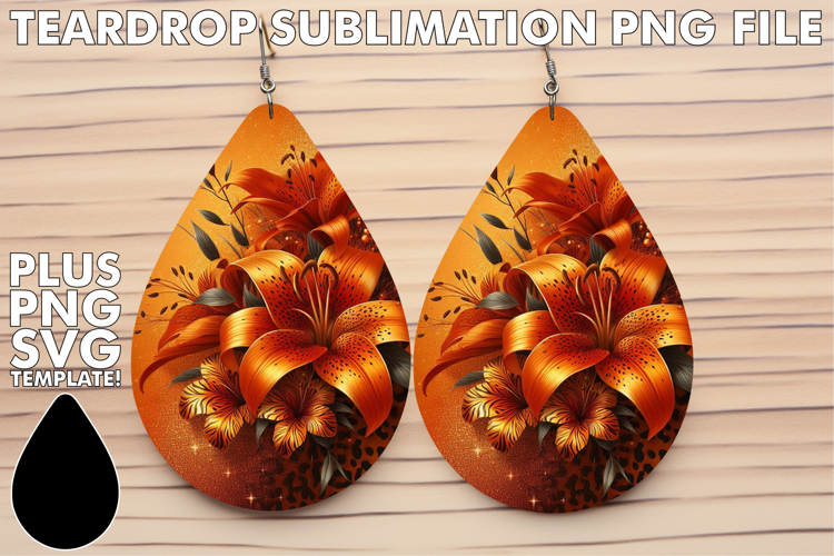 Elegant Teardrop Earrings PNG MAGIC, Leopard Prints
