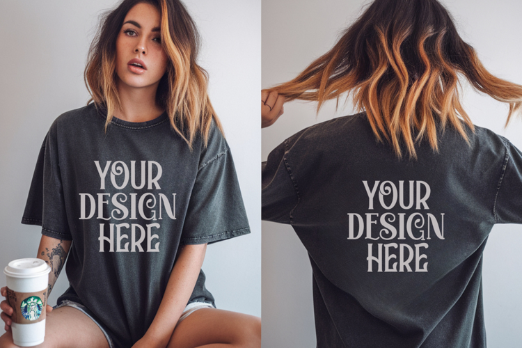Pepper Comfort Colors 1717 Front & back T shirt Mockup