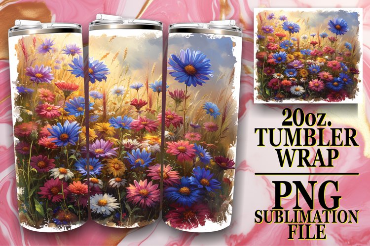 Whimsical Spring Flower Pattern Tumbler Design example image 1