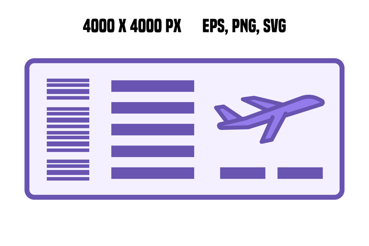 Colored Flight Ticket Icon