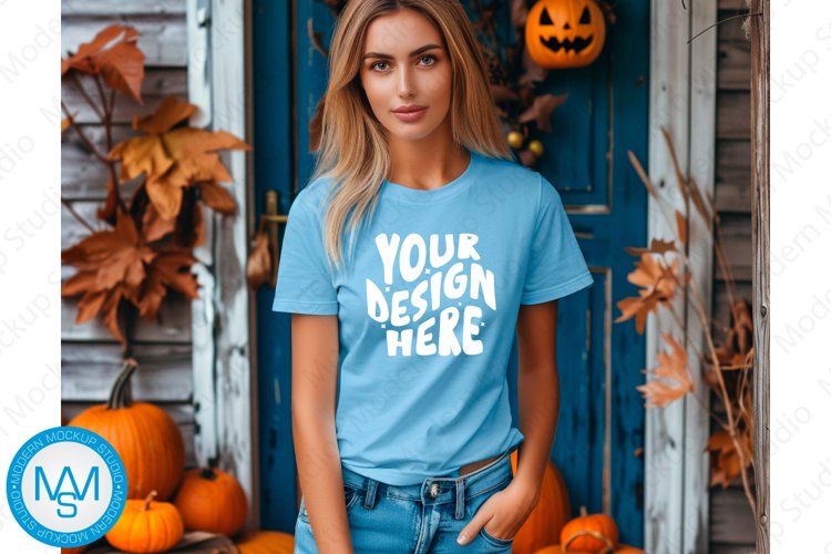 Sky women Tshirt Mockup, Halloween tshirt mockup