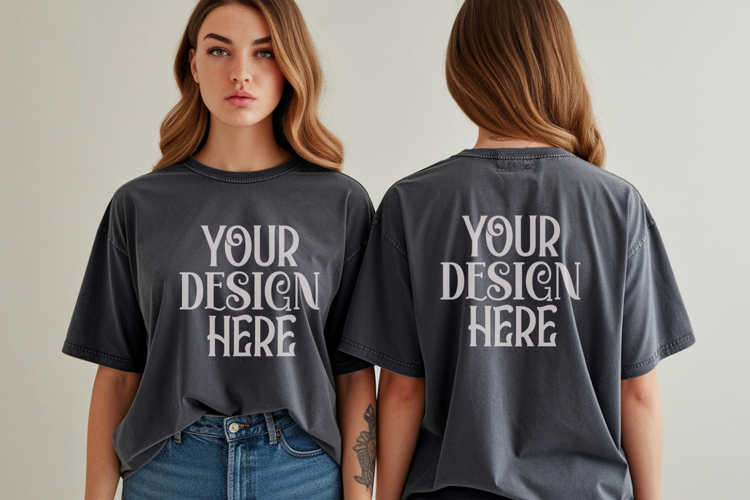 Pepper Comfort Colors 1717 Front & back T shirt Mockup