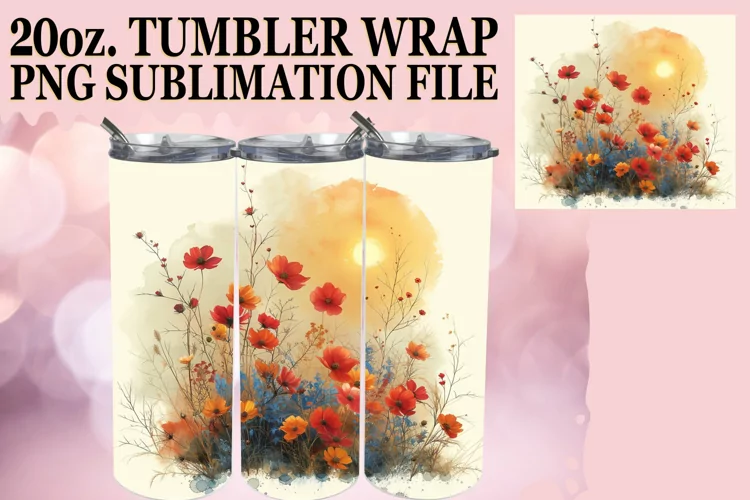 Beautiful Meadow of Flowers Tumbler Sublimation