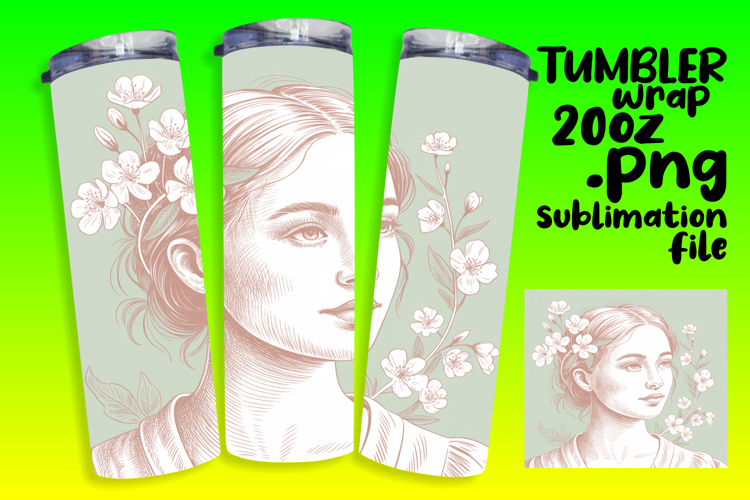 DIY Tumbler Wrap Digital File , Beauty Woman