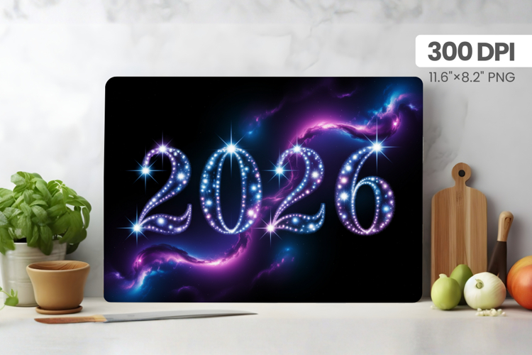 Happy New Year Cutting Board PNG Festive New Years Eve 2026