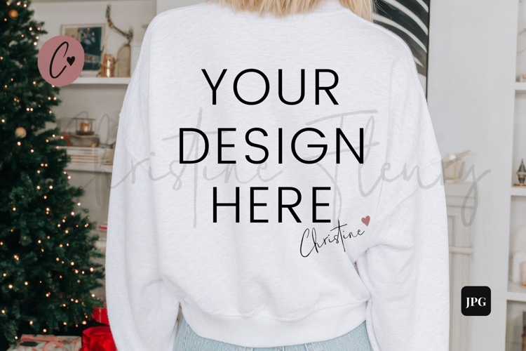 White Christmas Sweatshirt Back Mockup