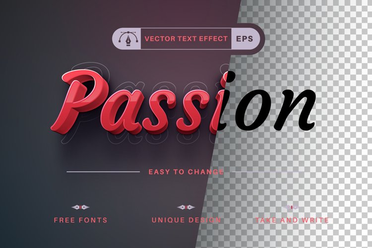 Passion - Editable Text Effect, Font Style example image 1