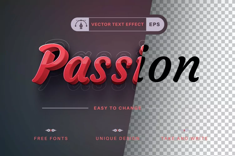 Passion - Editable Text Effect, Font Style