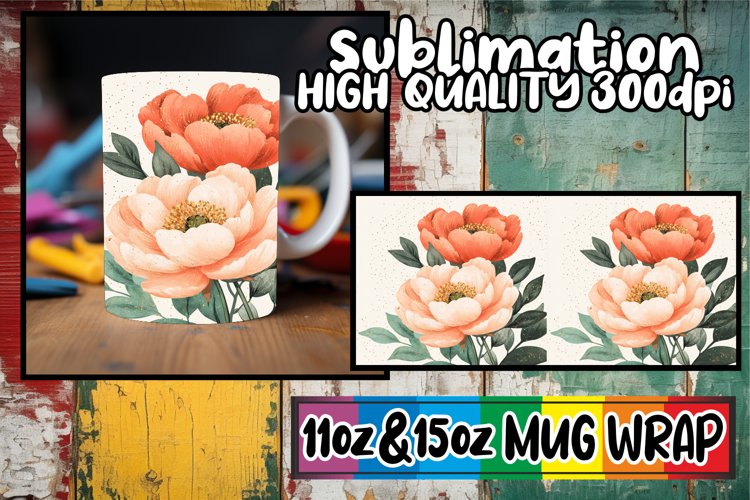 Joyous memories 11oz 15oz sublimation wrap, Flower