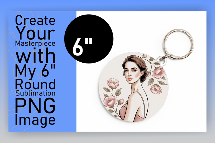 Stylish Circle Design Keychain PNG , Beauty Woman