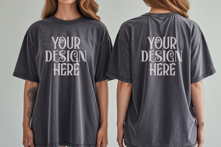 Pepper Comfort Colors 1717 Front & back T shirt Mockup