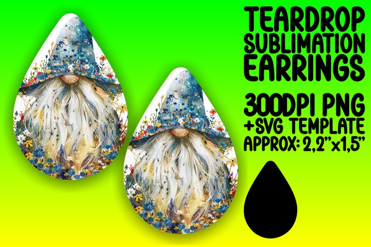 Enchanted Gnome Delight: Sublimation Teardrop Serenity