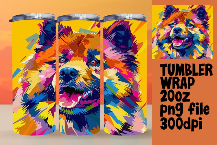 Playful Abstract Dog Design Wrap 20oz Sublimation