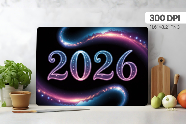 Happy New Year Cutting Board PNG Festive New Years Eve 2026