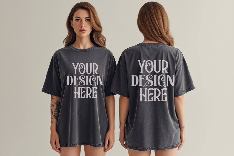 Pepper Comfort Colors 1717 Front & back T shirt Mockup