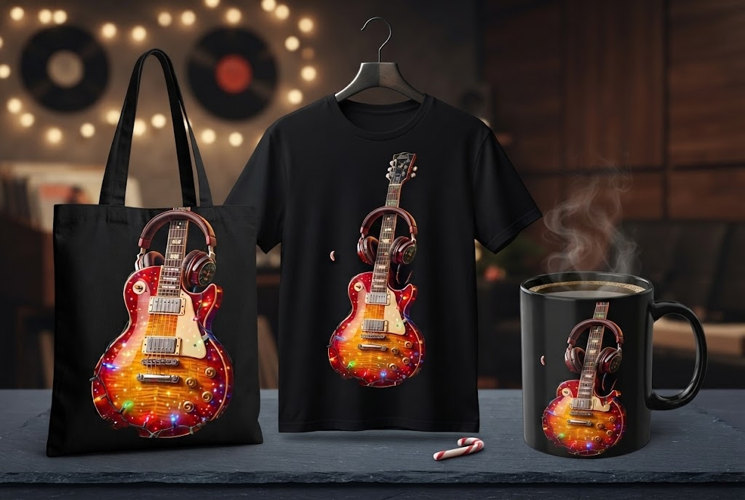 Christmas Guitar Holiday Design