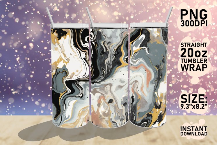 3D Marble Structure Pattern Tumbler Wrap Sublimation 20oz
