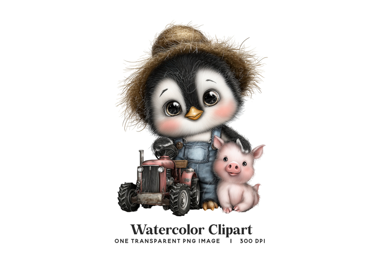 Penguin Farmer Clipart PNG