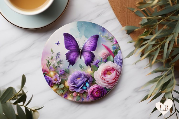 Butterfly Coaster - Round Coaster Sublimation