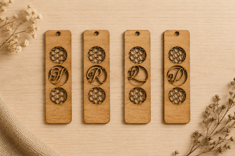 Laser Cut Monogram Bookmark SVG
