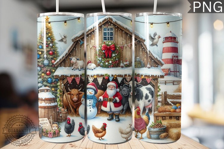 Farm Animals Tumbler Wrap - Christmas Tumbler Design